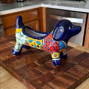 Talavera Mexican pottery from Mexico wiener dog planter.